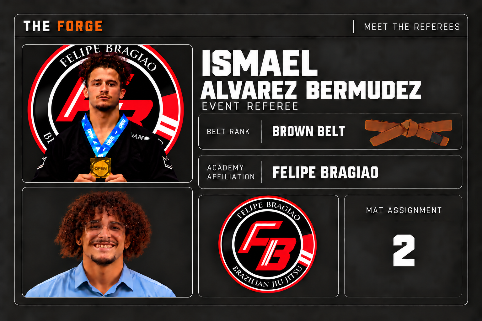 Ismael Alvarez Bermudez — Event Referee — Brown Belt | Felipe Bragao | Mat 2